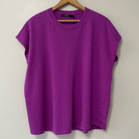 New Bellina Purple Extra Fine Merino Wool Cashmere Blend Sweater Medium bin 4E - Picture 2 of 6